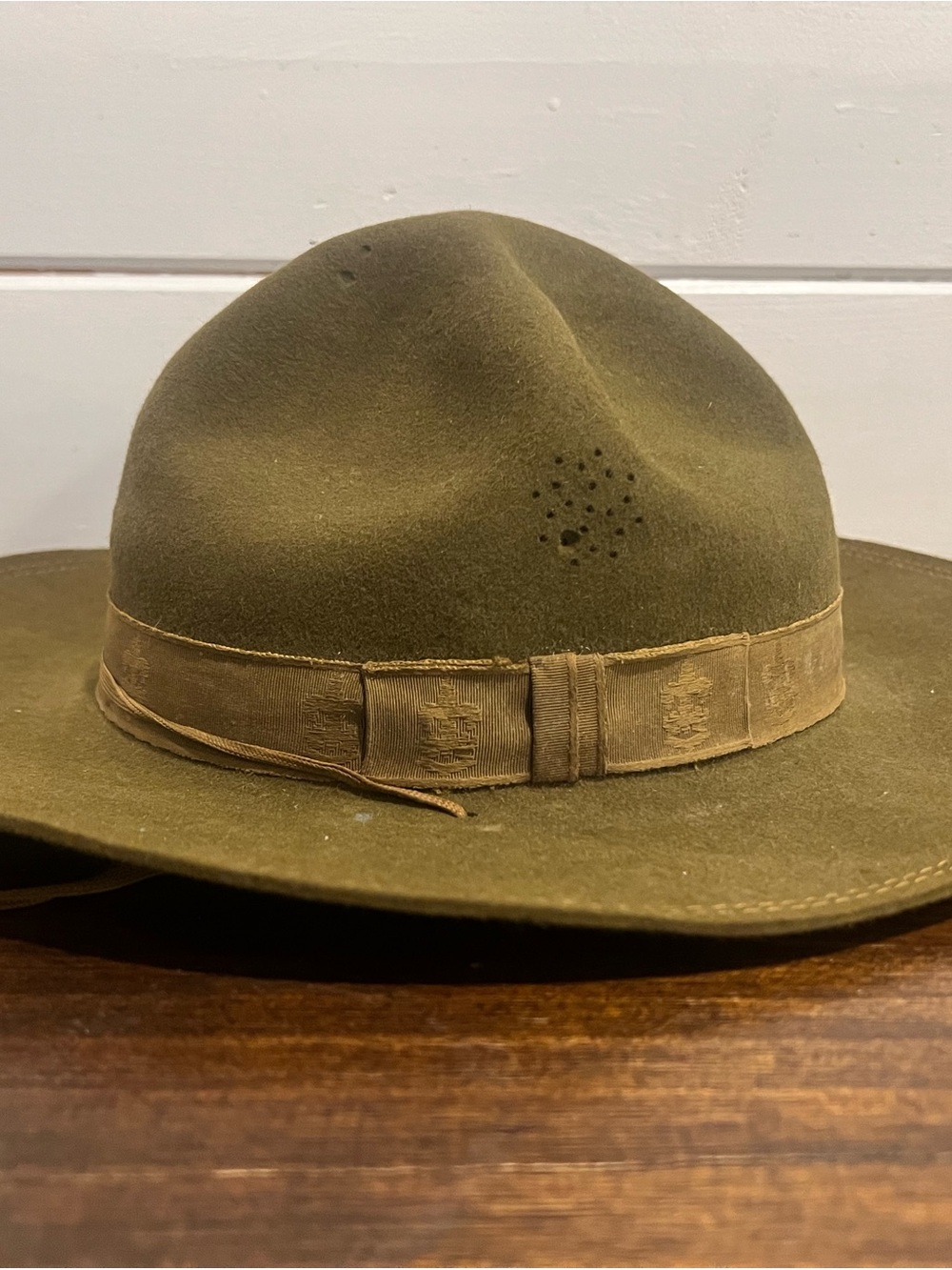 1930/40s Vintage BSA Boy Scouts Leadership Four Corners Hat Green Official